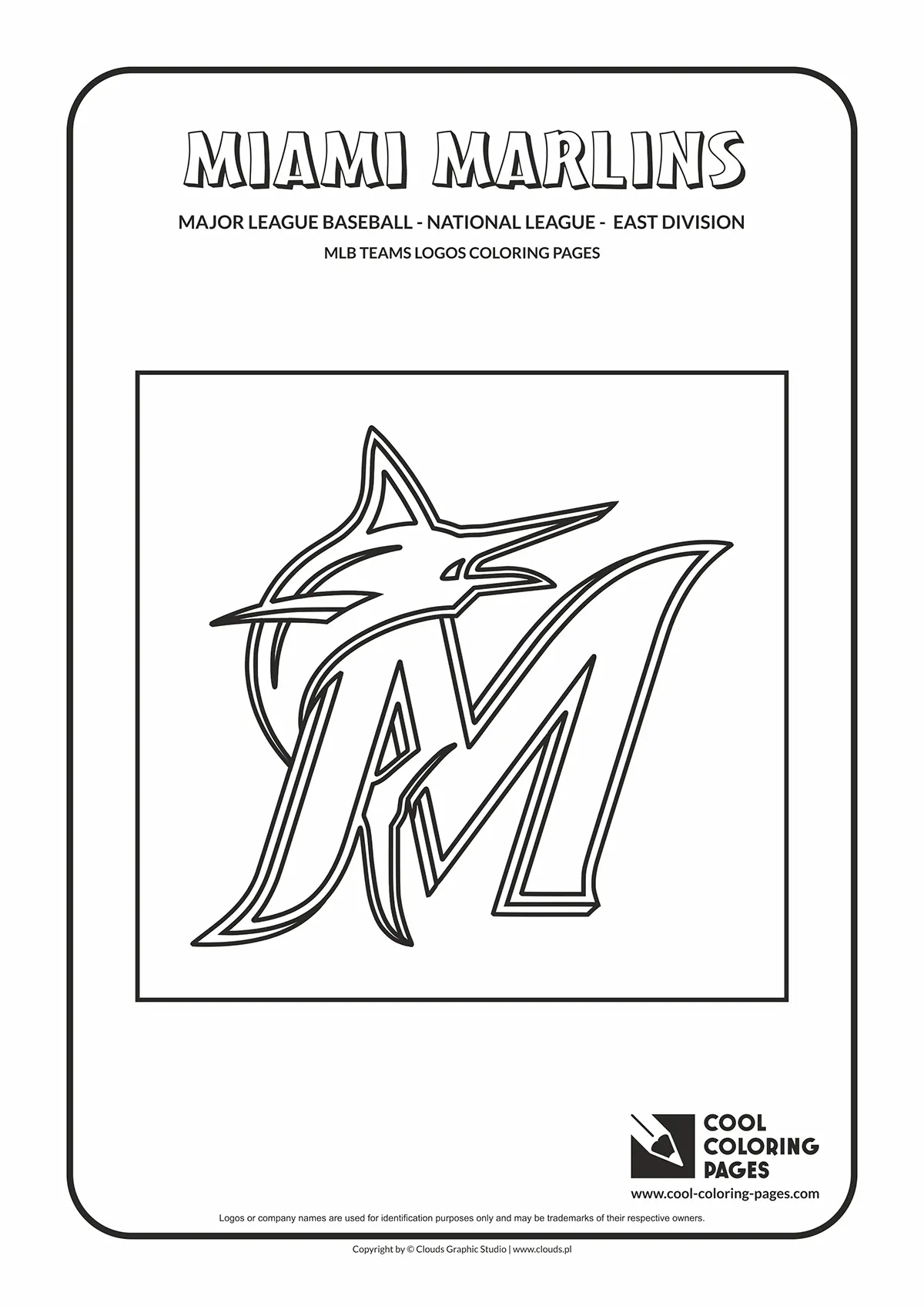 Miami Marlins Cap Insignia - MLB teams logos coloring pages