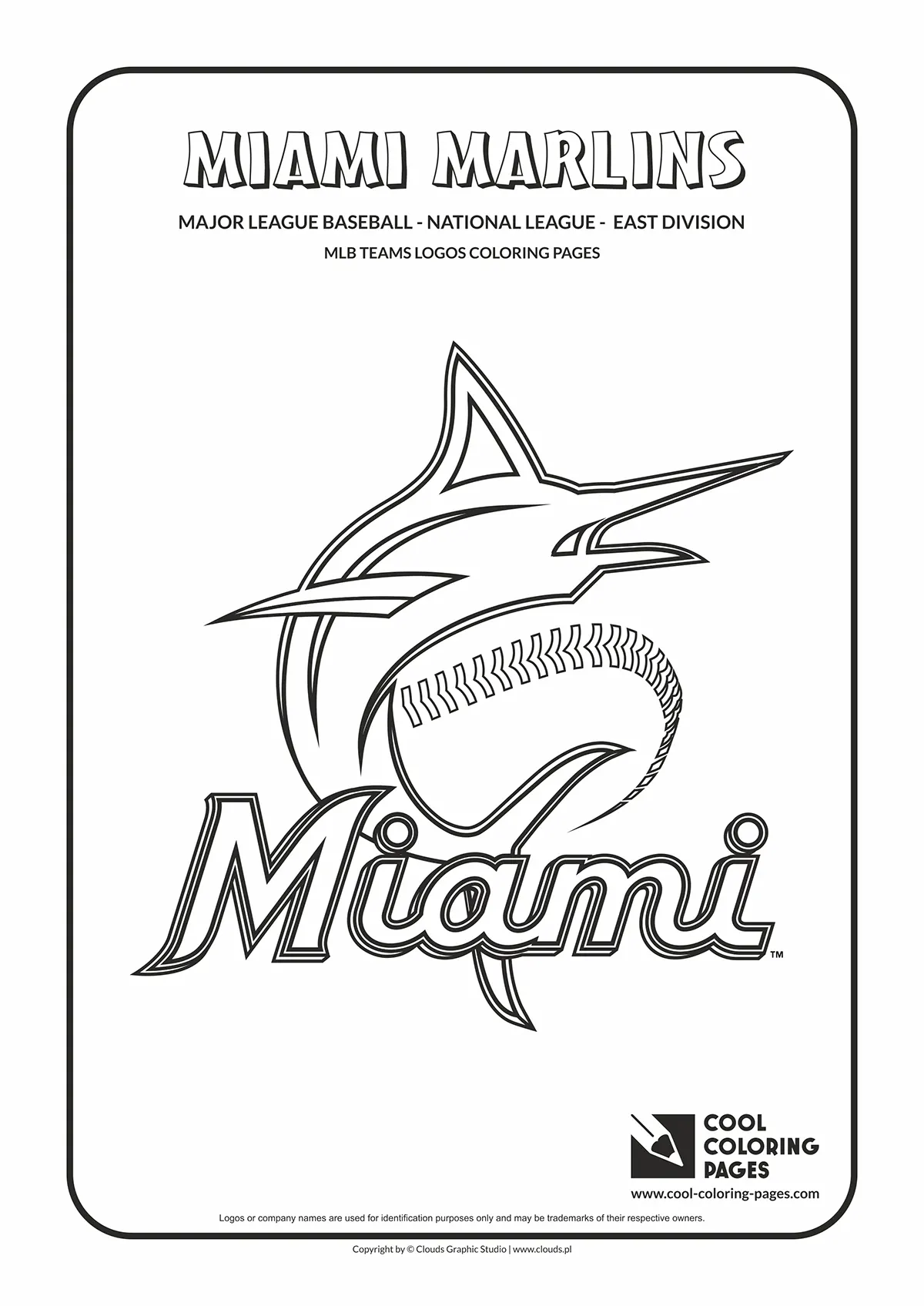 Miami Marlins - MLB teams logos coloring pages