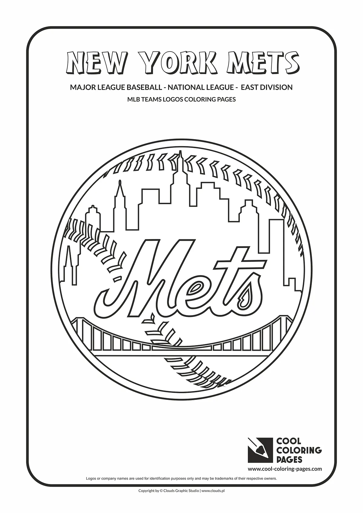 New York Mets - MLB teams logos coloring pages