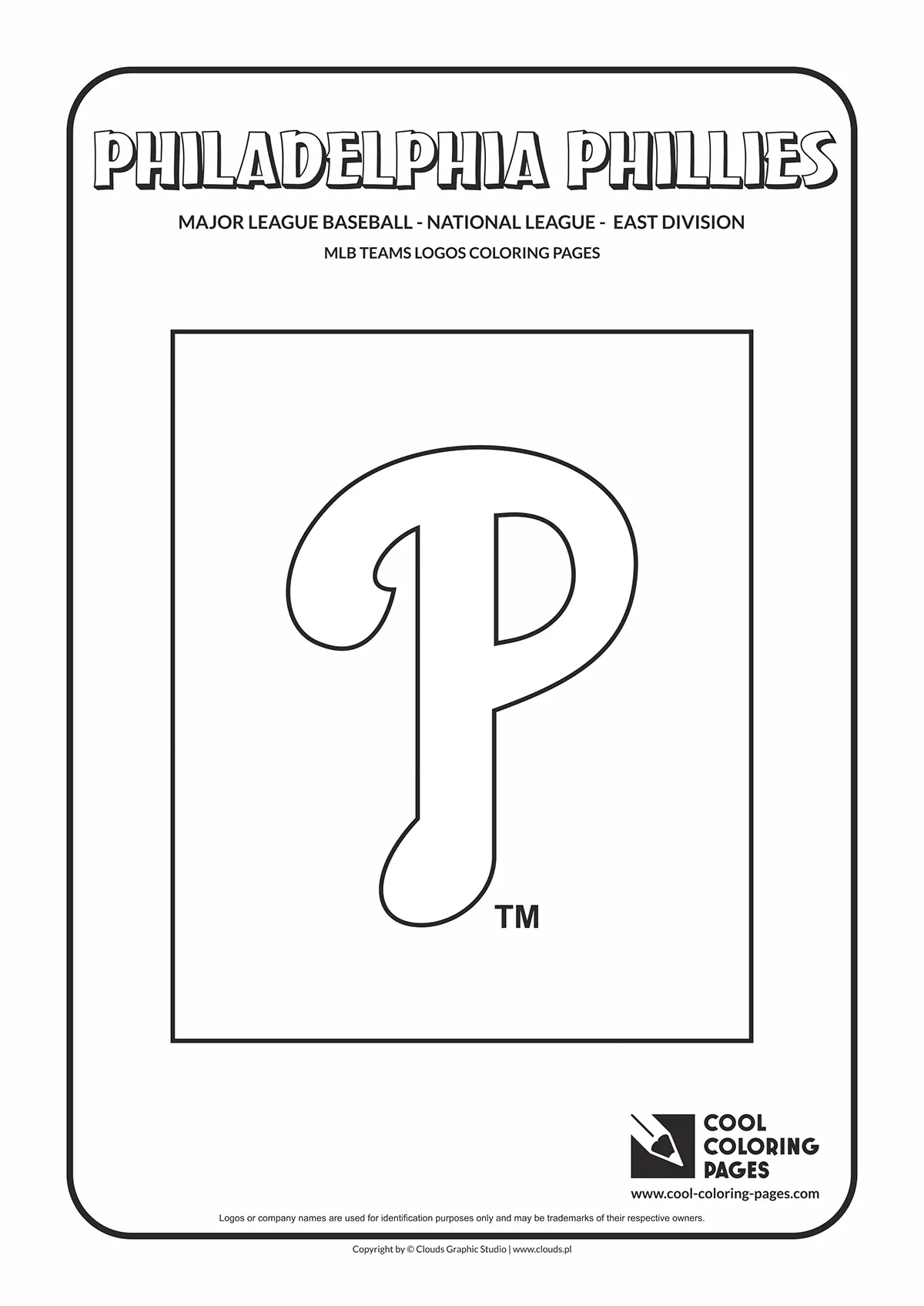 Philadelphia Phillies Cap Insignia - MLB teams logos coloring pages