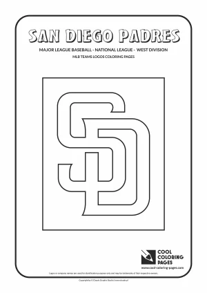 San Diego Padres Cap Insignia - MLB teams logos coloring pages