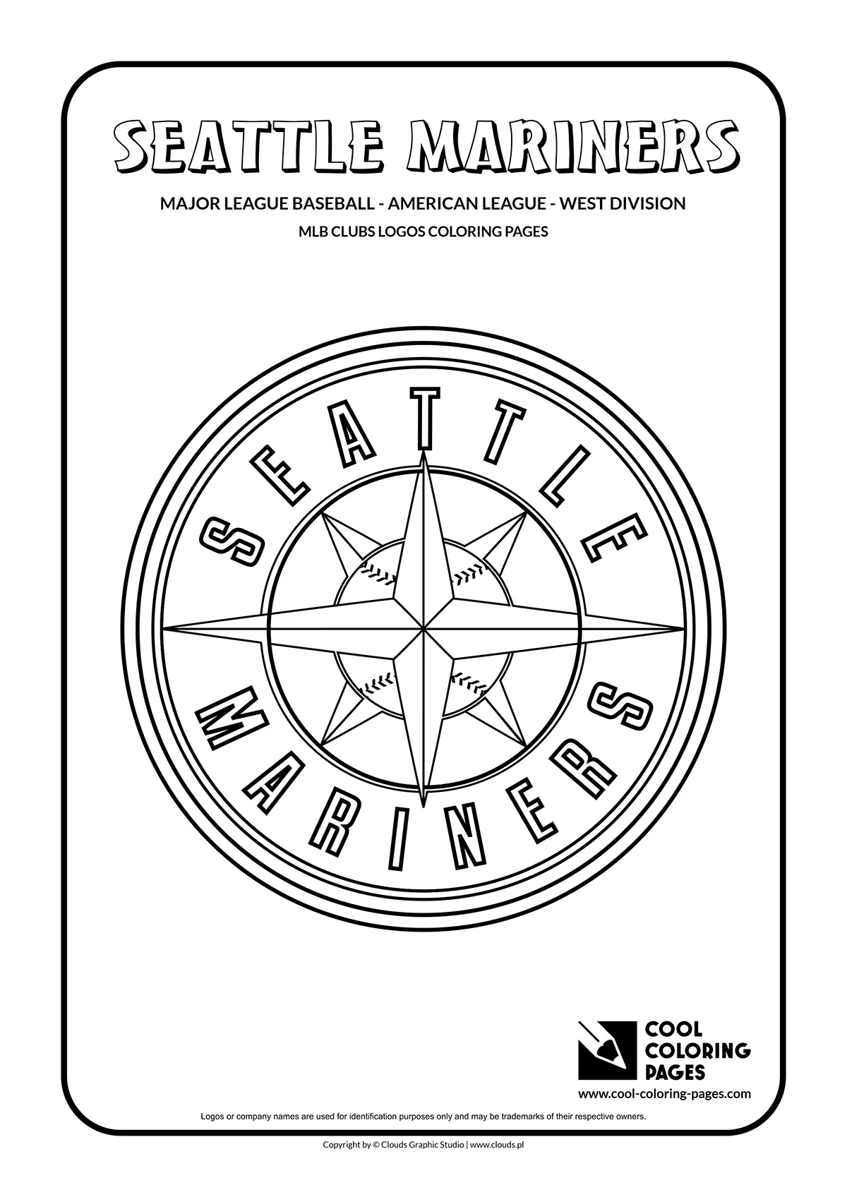 Seattle Mariners - MLB teams logos coloring pages