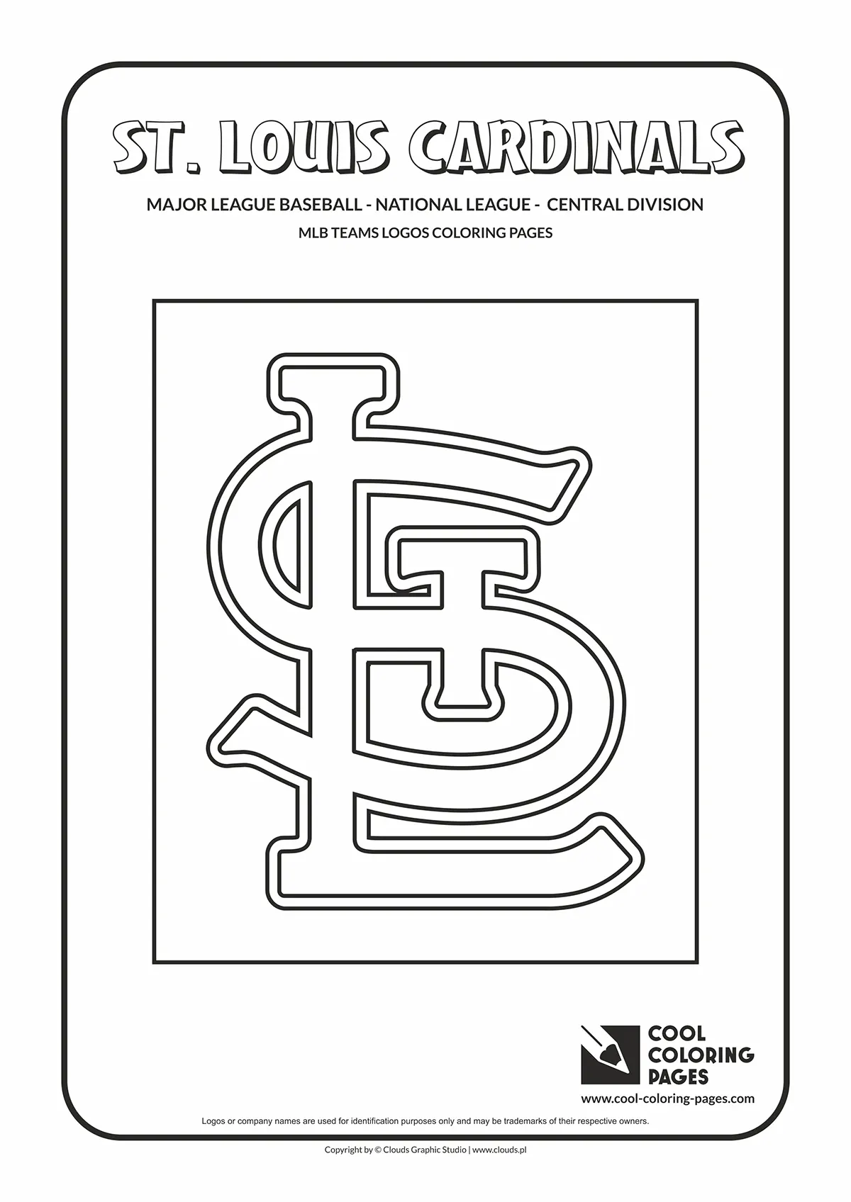 St. Louis Cardinals Cap Insignia - MLB teams logos coloring pages