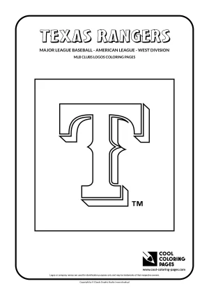 Texas Rangers Cap Insignia - MLB teams logos coloring pages