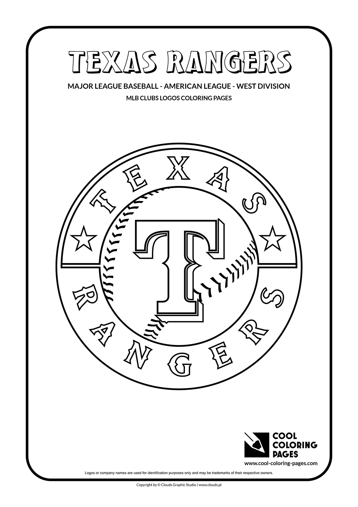 Texas Rangers - MLB teams logos coloring pages