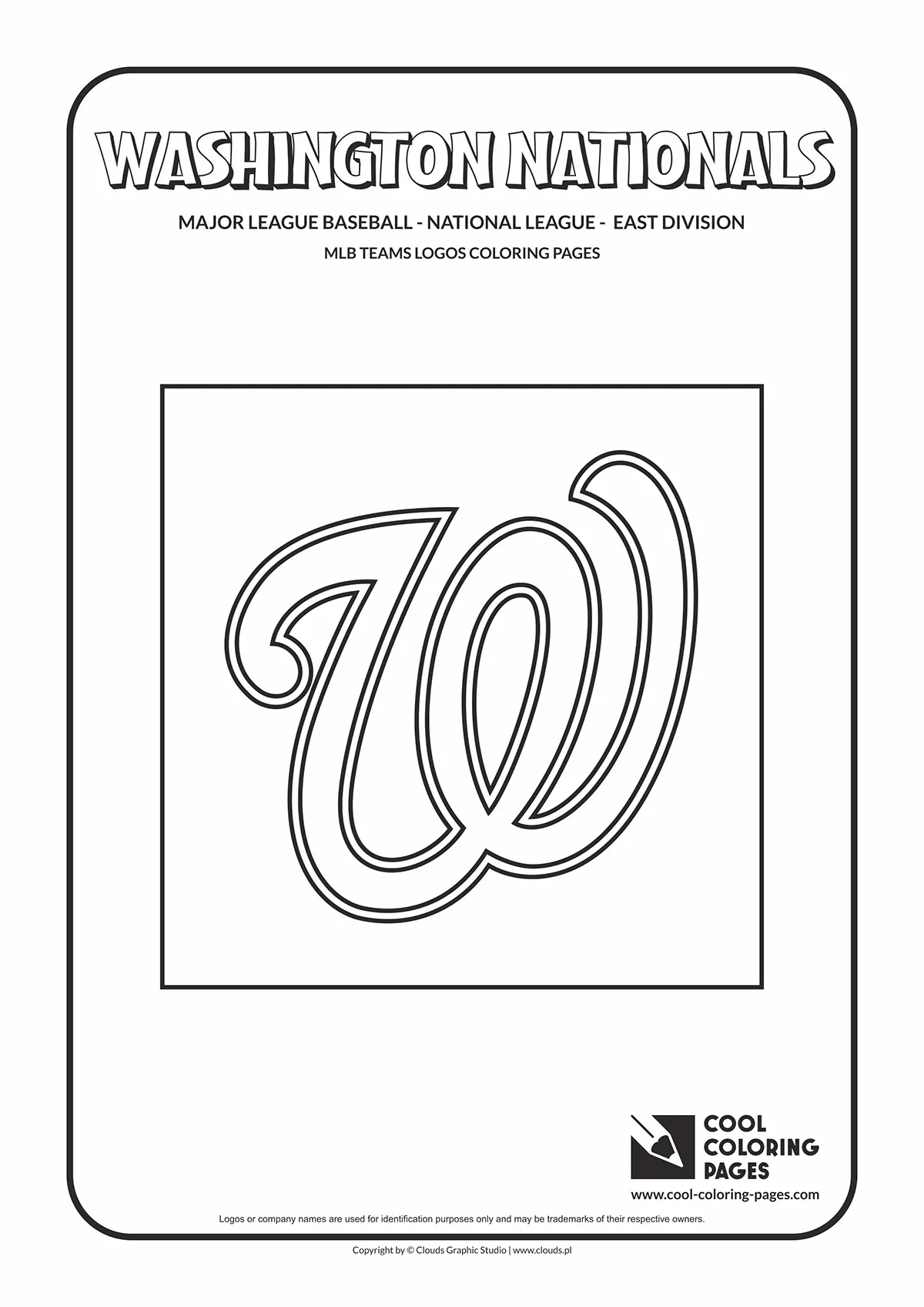 Washington Nationals Cap Insignia - MLB teams logos coloring pages