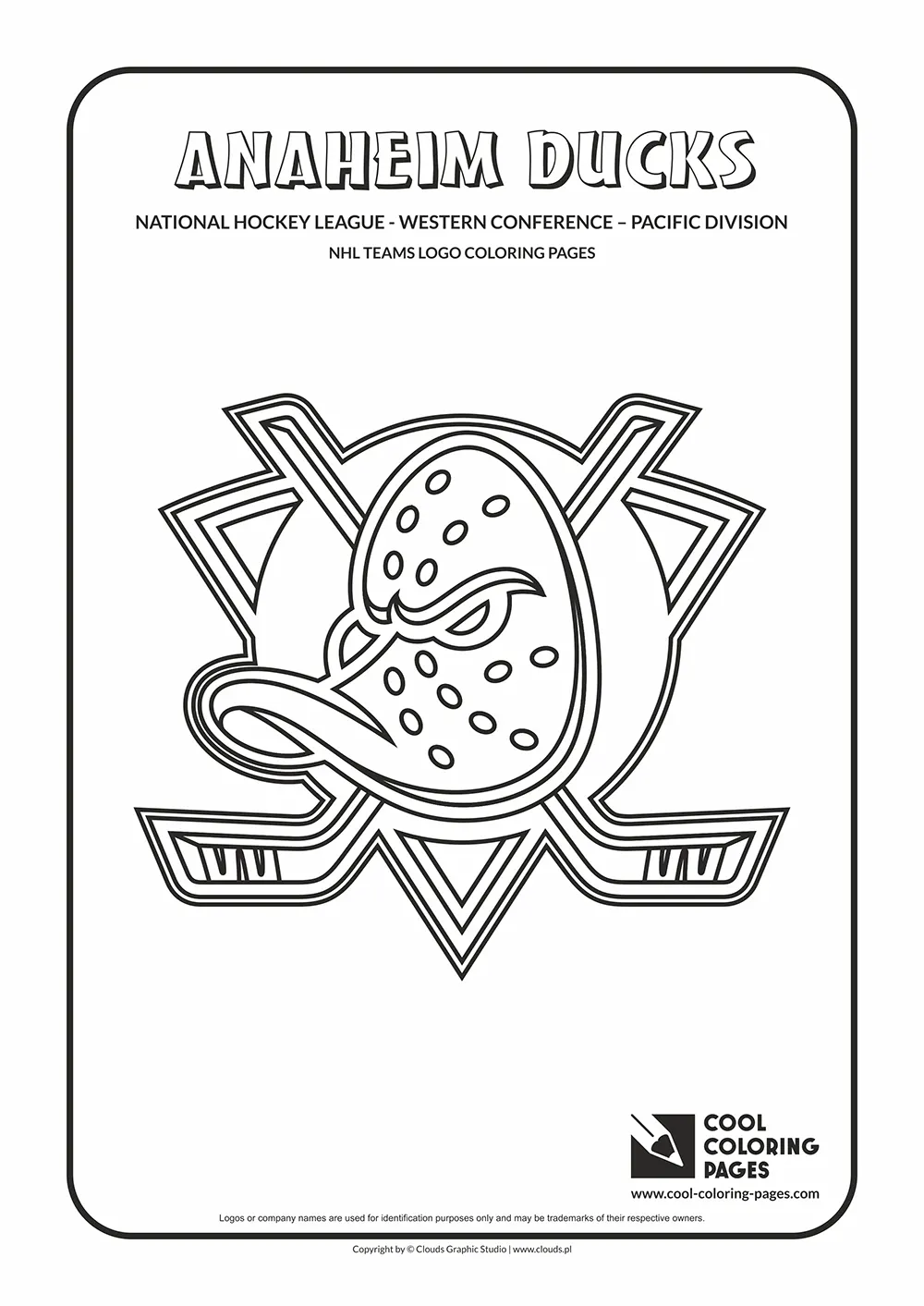 Anaheim Ducks - NHL teams logo coloring pages