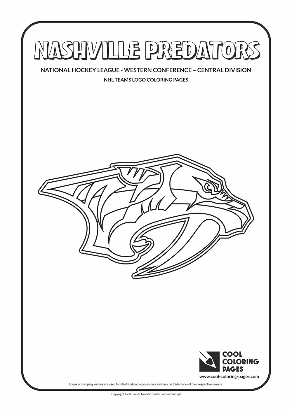 Nashville Predators - NHL teams logo coloring pages