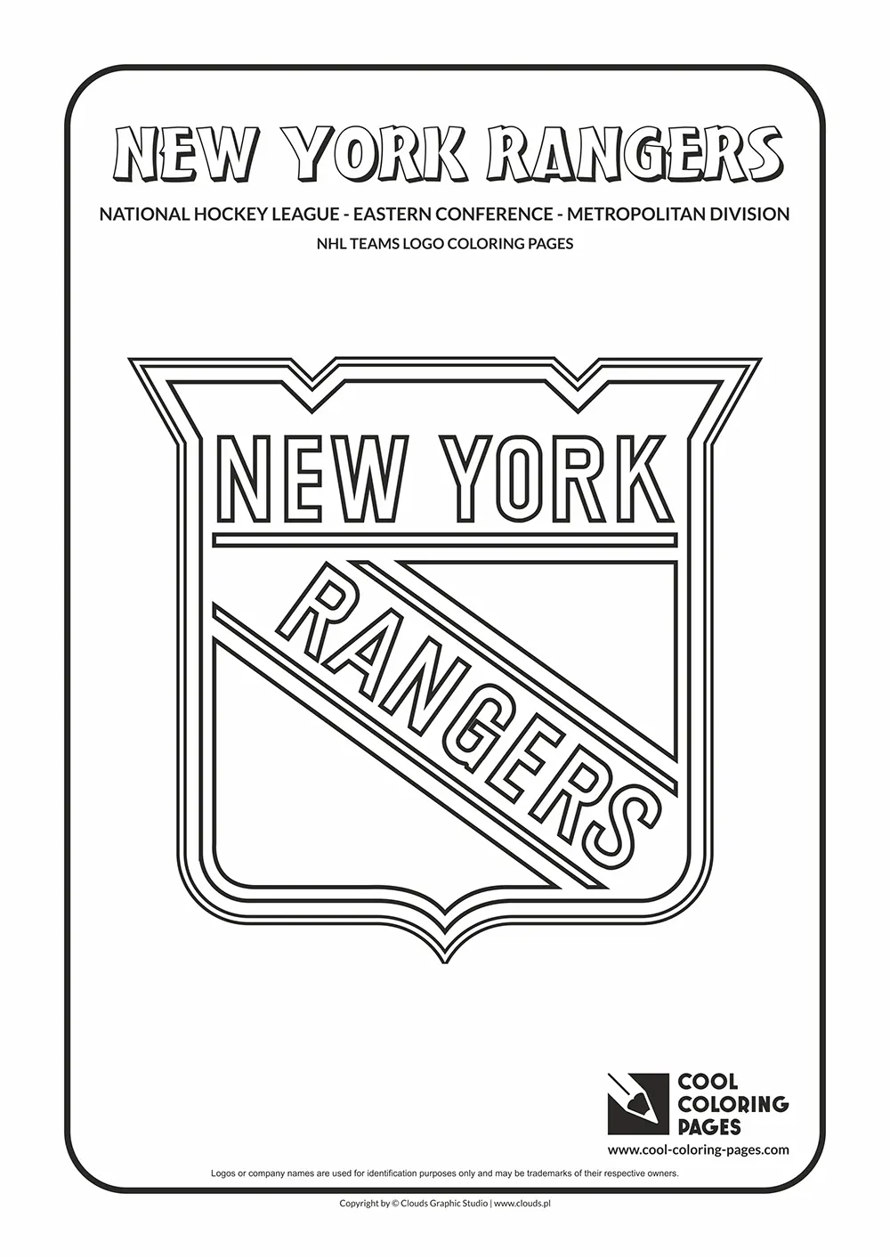 New York Rangers - NHL teams logo coloring pages