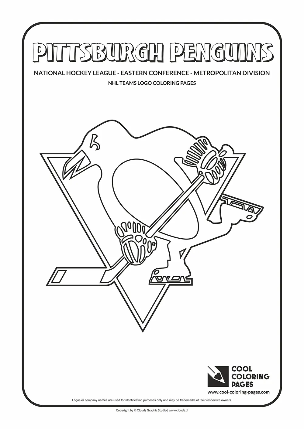 Pittsburgh Penguins - NHL teams logo coloring pages