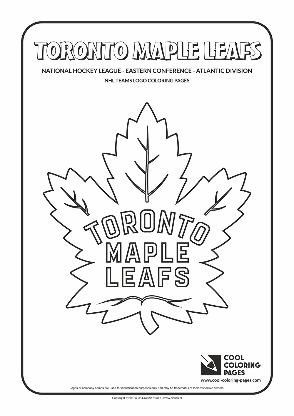 Toronto Maple Leafs - NHL teams logo coloring pages