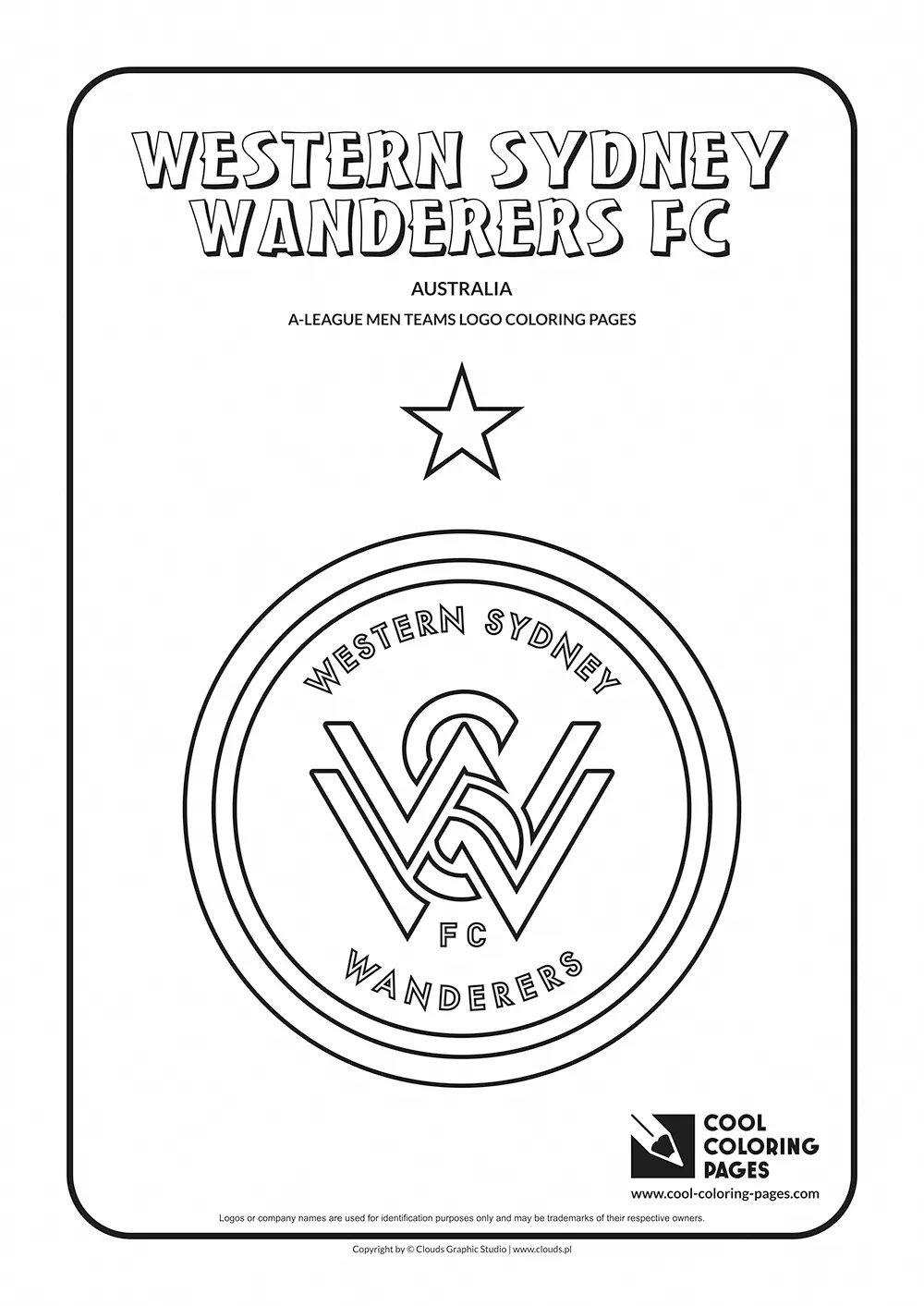 Western Sydney Wanderers FC logo coloring pages