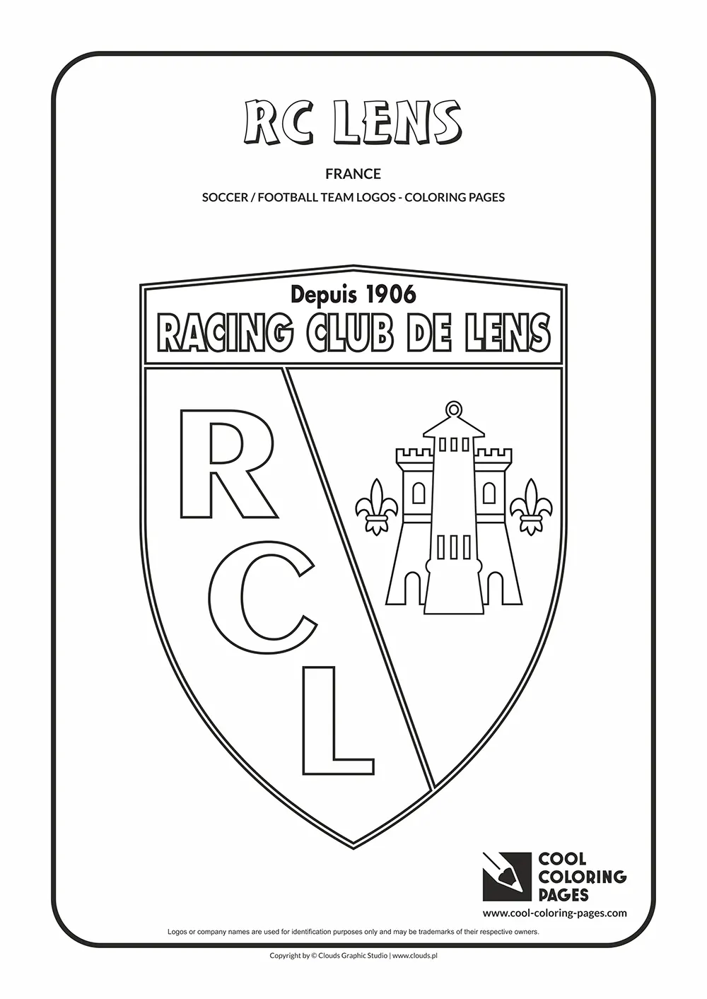 RC Lens logo coloring pages